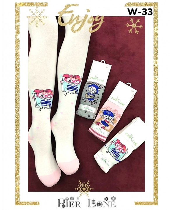 Детски памучен чорапогащник с коте Pier Lone 3/4 г